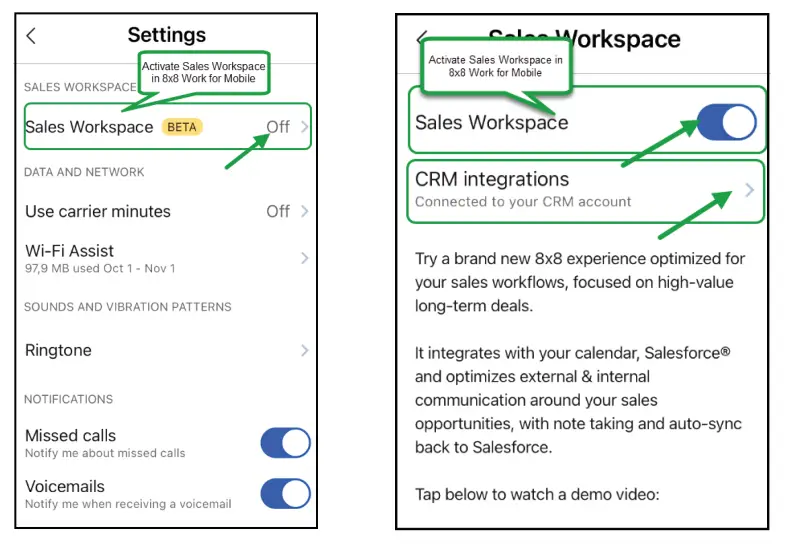 8x8 Sales Workspace - Fig