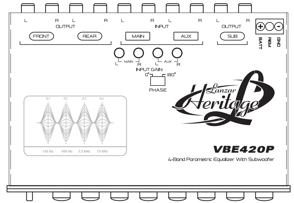 Lanzar VBE420P 4 Band Parametric Equalizer Controls
