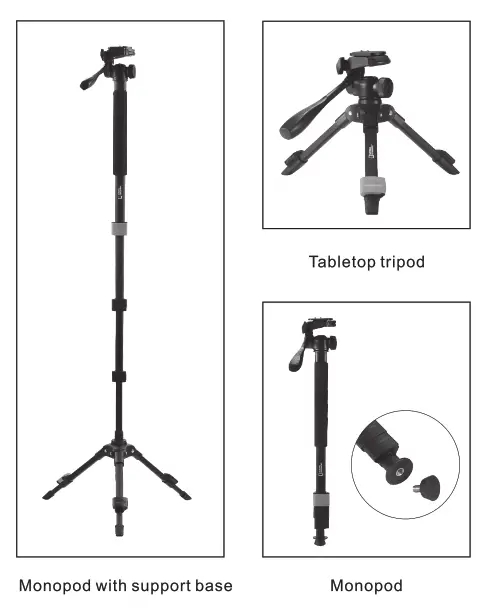 NATIONAL GEOGRAPHIC NGPM002 3 in 1 Photo Monopod - fig 1