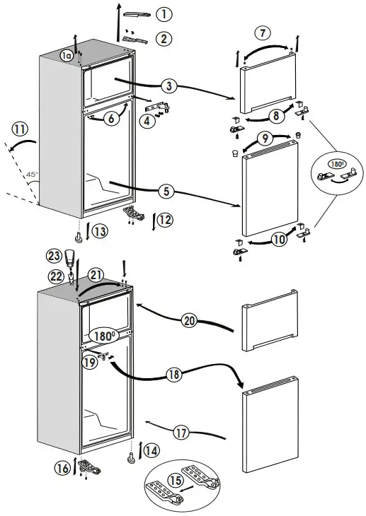 beko RDSA180K30WN Refrigerator - doors