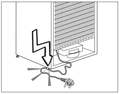 beko RDSA180K30WN Refrigerator - power cable
