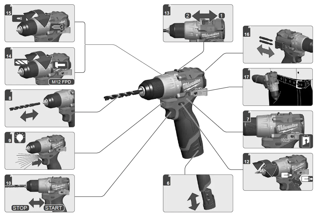 milwaukee-M12-FDD2-M12-FPD2-Compact-Cordless-Drill-Driver-FIG-1