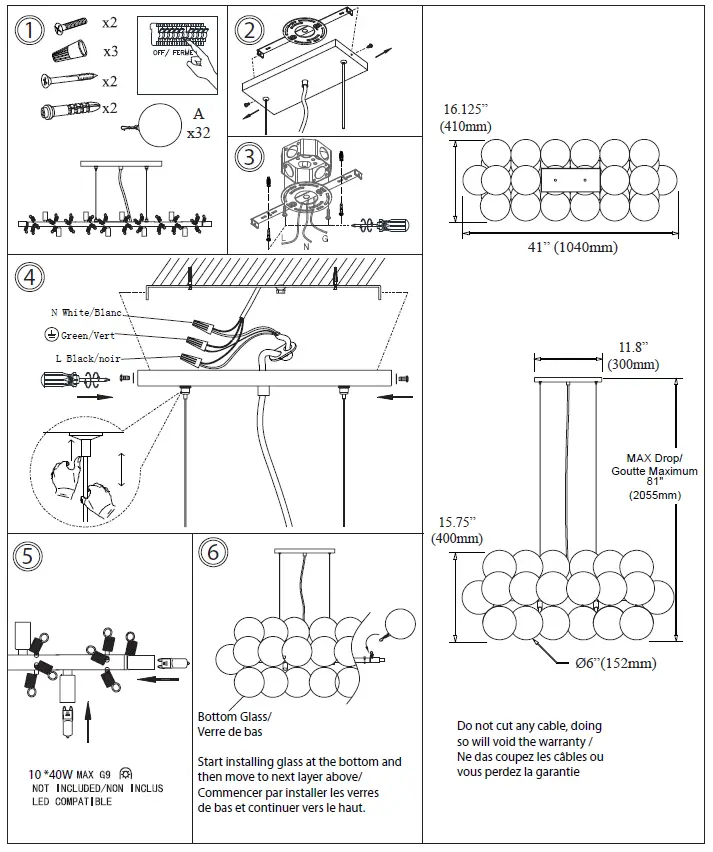 Dainolite CMT-418HP Comet 10 Light 41 Inch Matte 1