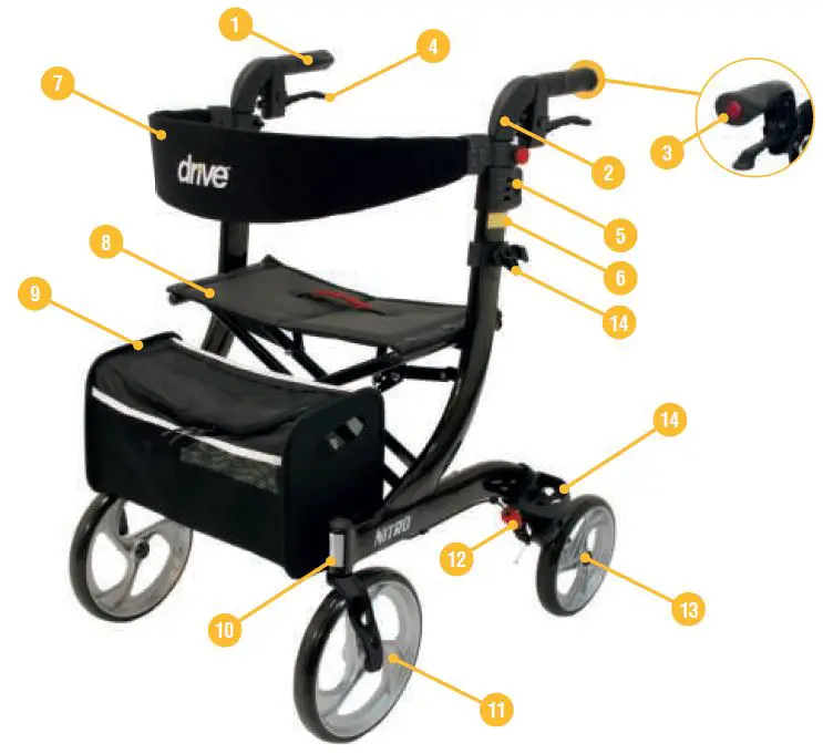 drive-RTL10266-Nitro-Euro-Style-4-Wheel-Rollator-Walker-fig-1