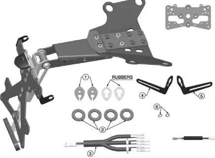 rizoma PT517 Fox Plate Holder Kit Ducati Monster-FIG3