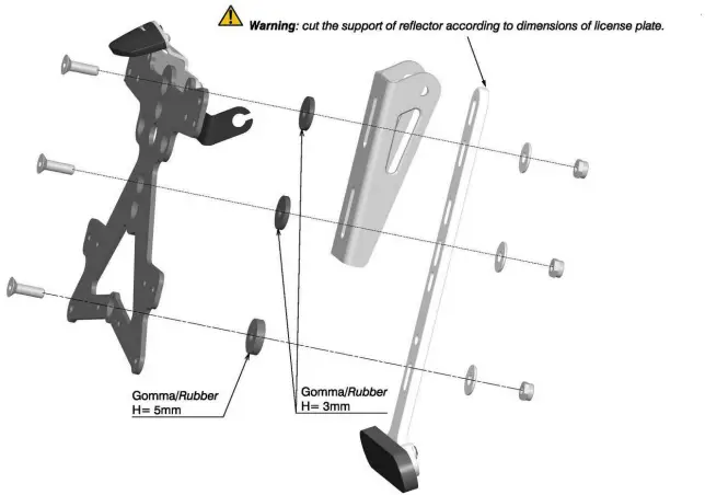 rizoma PT517 Fox Plate Holder Kit Ducati Monster-FIG5