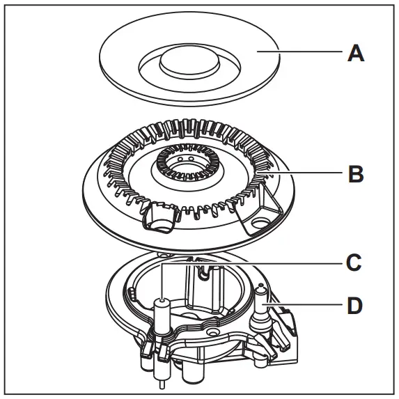 Electrolux KGS9536X 85cm Gas Hob - Burner cap