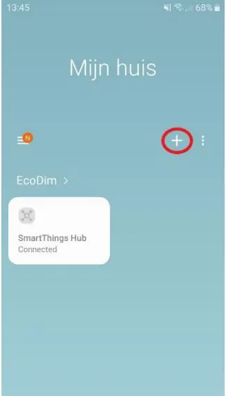 EcoDim ST64 Zigbee LED Filament Edison Samsung Smartthings HUB Instructions - Open the Samsung Smartthings app and click on the “+” sign