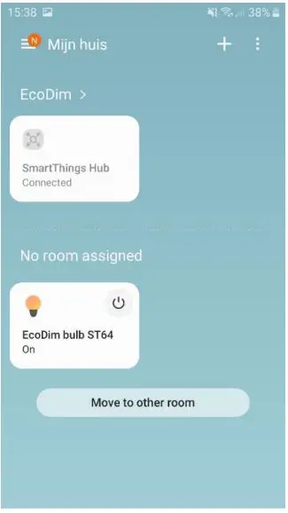 EcoDim ST64 Zigbee LED Filament Edison Samsung Smartthings HUB Instructions - You can now go back to the homepage of the Samsung Smartthings HUB