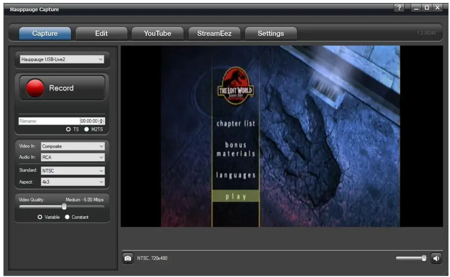 Hauppauge Capture Application - Device Dropdown1
