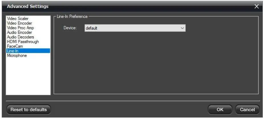 Hauppauge Capture Application - Line