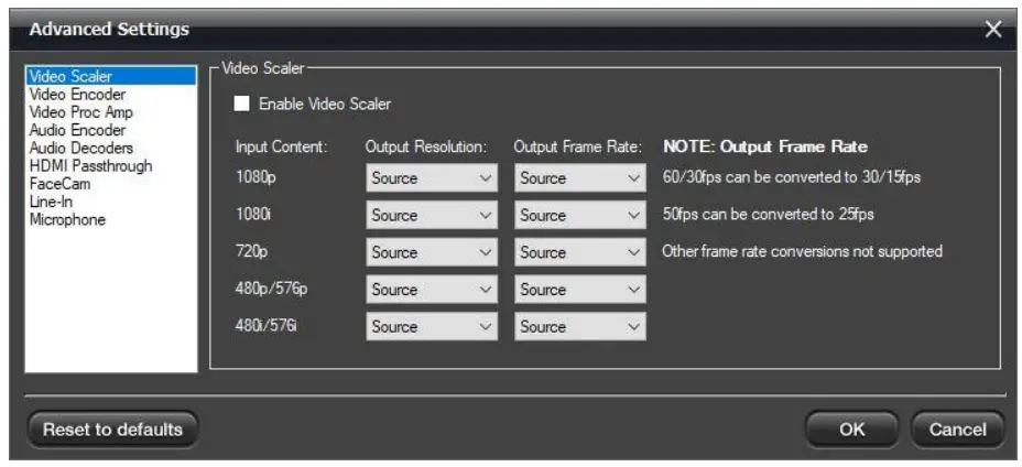 Hauppauge Capture Application - Video Scaler