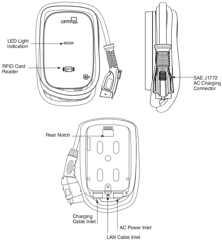 LEVITON EV320 evr green Electric Vehicle Charging Station - Basic Interface