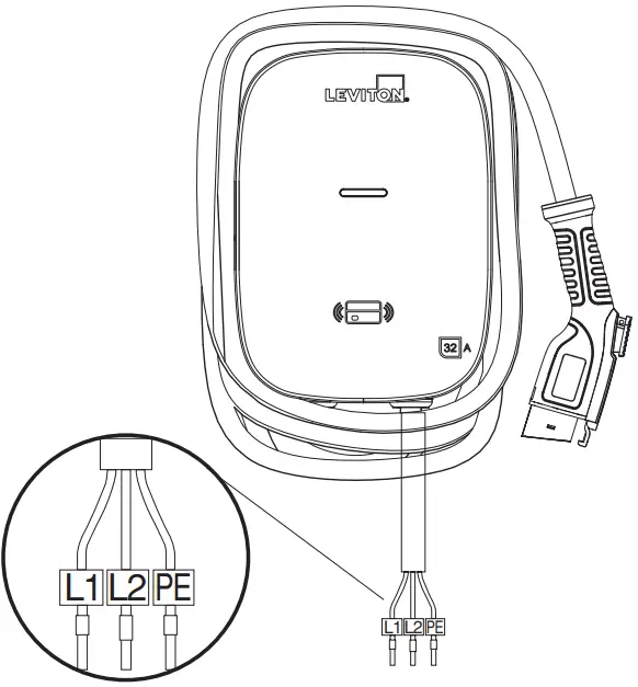 LEVITON EV320 evr green Electric Vehicle Charging Station - Circuit Breaker
