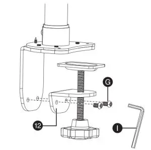 FIG 11 Attaching your monitor mount to a desktop edge
