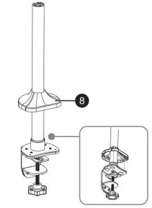 FIG 12 Attaching your monitor mount to a desktop edge
