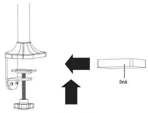FIG 13 Attaching your monitor mount to a desktop edge