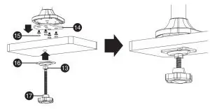FIG 17 Attaching your mount through a desktop grommet hole
