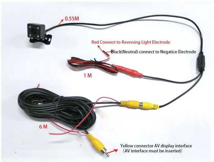 UNITOPSCI 9601 MP5 and FM Receiver 7.0Inch TFT LCD Instruction Manual - Camera Wiring