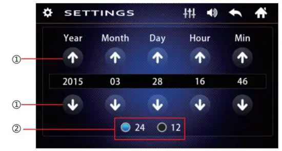 UNITOPSCI 9601 MP5 and FM Receiver 7.0Inch TFT LCD Instruction Manual - Touch Time
