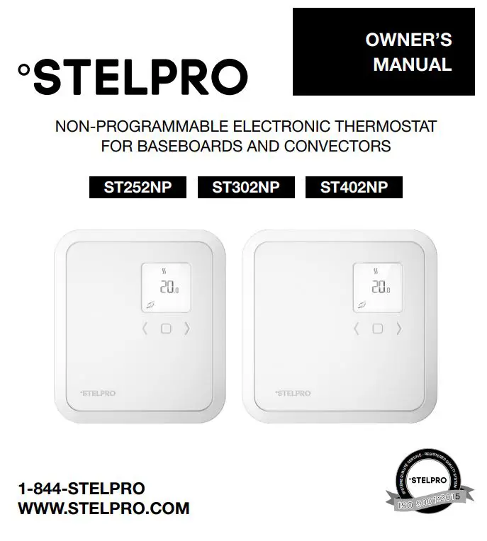 STELPRO ST252NP Non-Programmable Electronic Thermostat Owner’s Manual