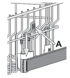 Adjusting the height of the upper rack