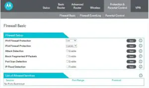 Changing Firewall Settings