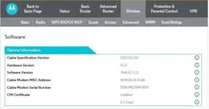 Menu item Status and submenu item