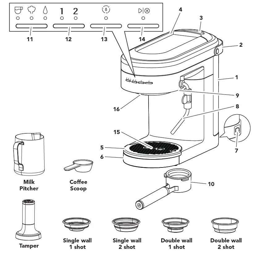 KitchenAid KES6403 Espresso Machine-1