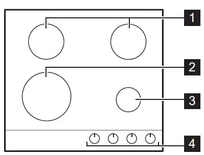 AEG HGB64400SM 60cm Slimline Gas Hob fig 10