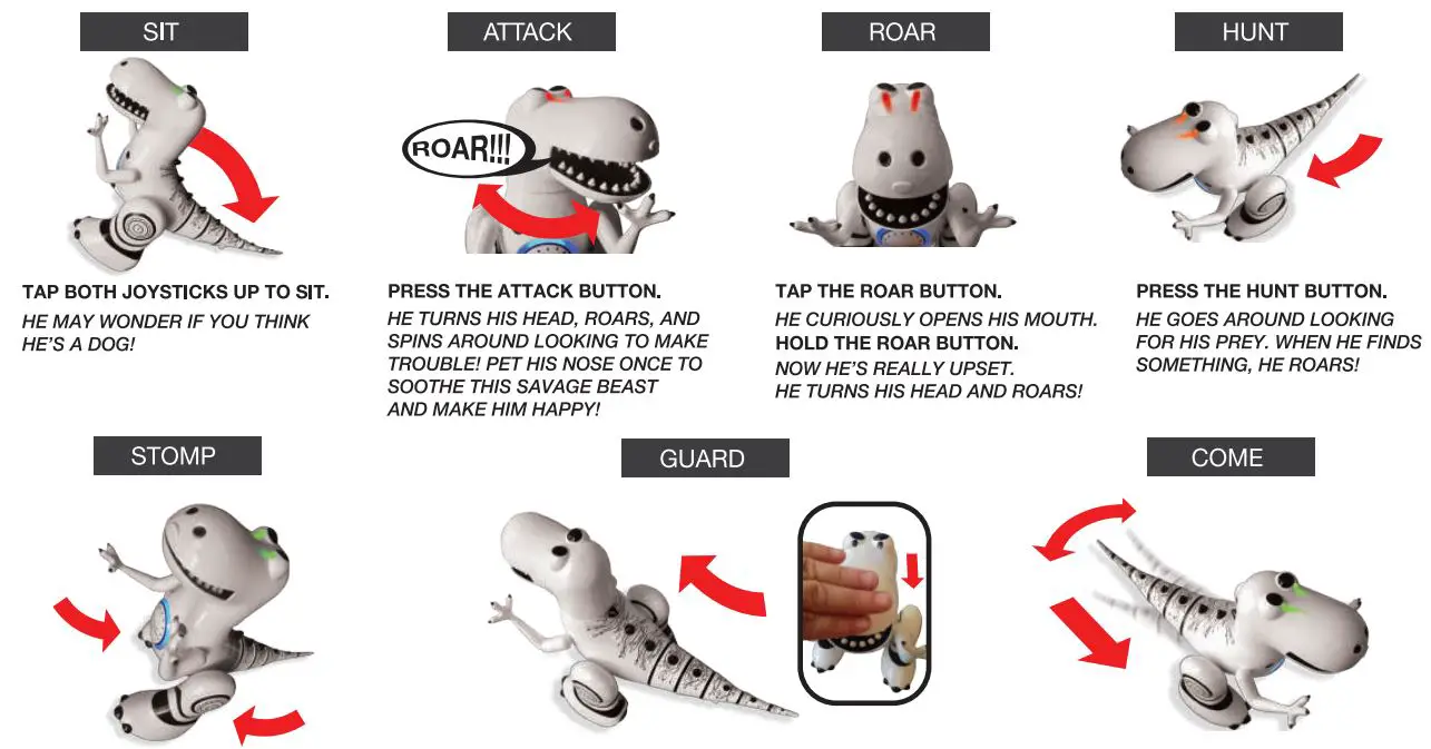 Gold Light Toys Factory JG2021D24GR Toy RC Robotic Robotosaur Trainable Instruction Manual - How to use