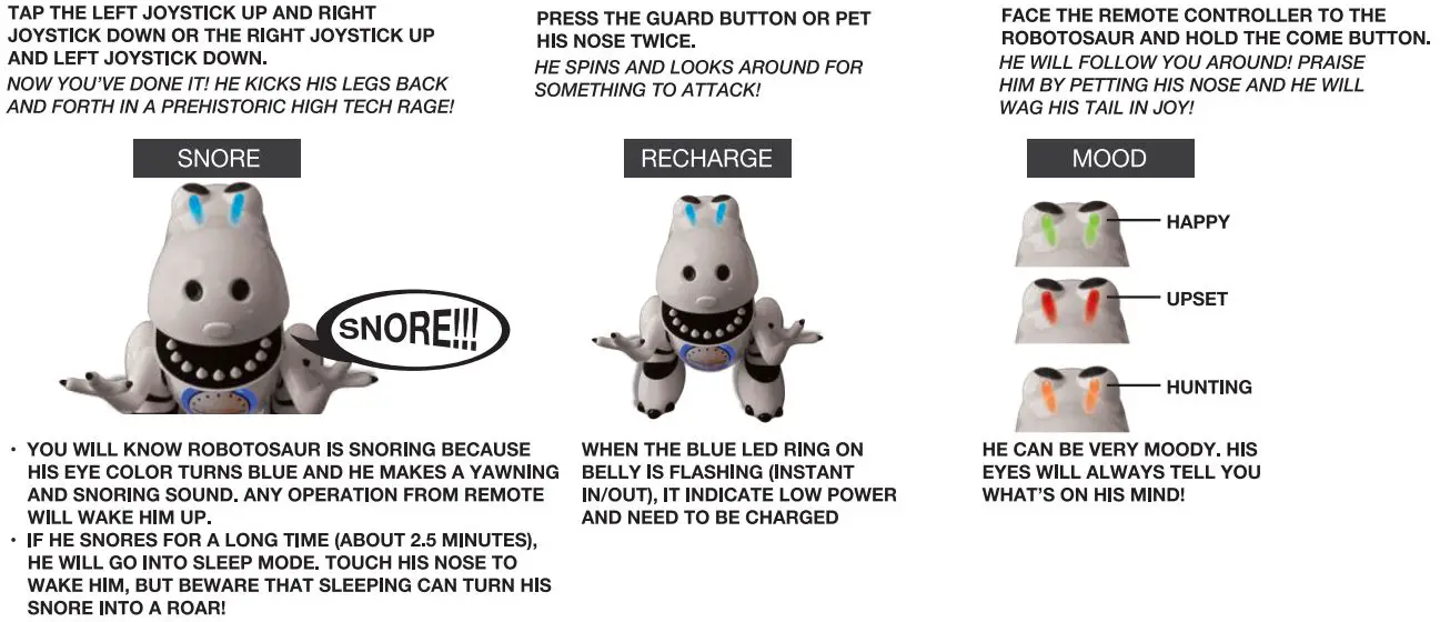 Gold Light Toys Factory JG2021D24GR Toy RC Robotic Robotosaur Trainable Instruction Manual - How to use