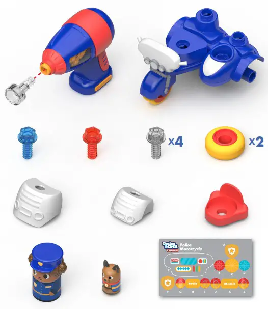 Educational Insights EI 4190 Police Motorcycle - Contents