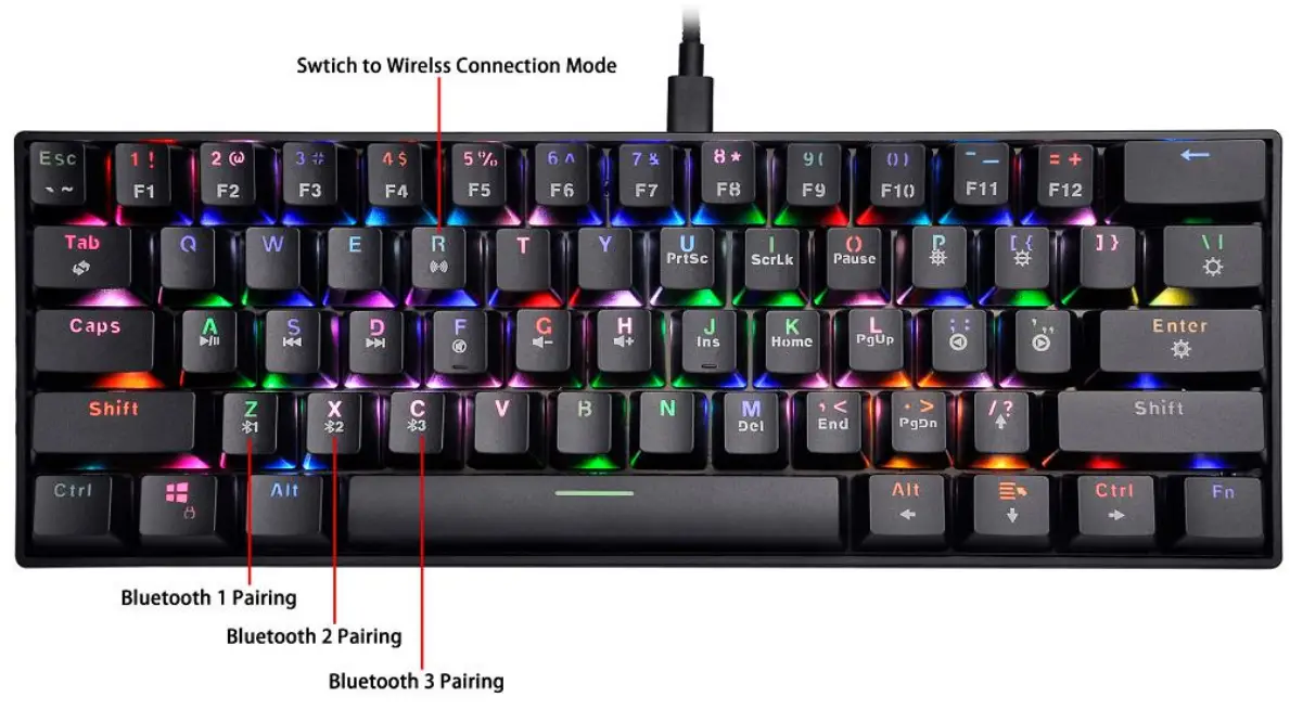 HENGSHANG TK 10 61 Keys Mechanical Gaming Keyboard- fig1