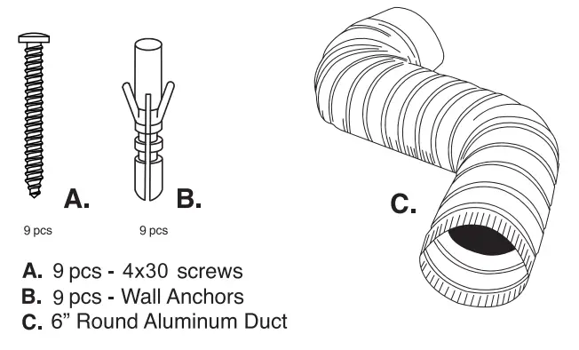 COSMO UMC Series UMC30 Under Cabinet Range Hood - parts