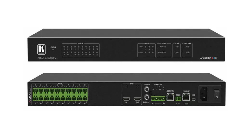 Kramer Afm-20dsp-aec 20-port Audio Matrix User Guide