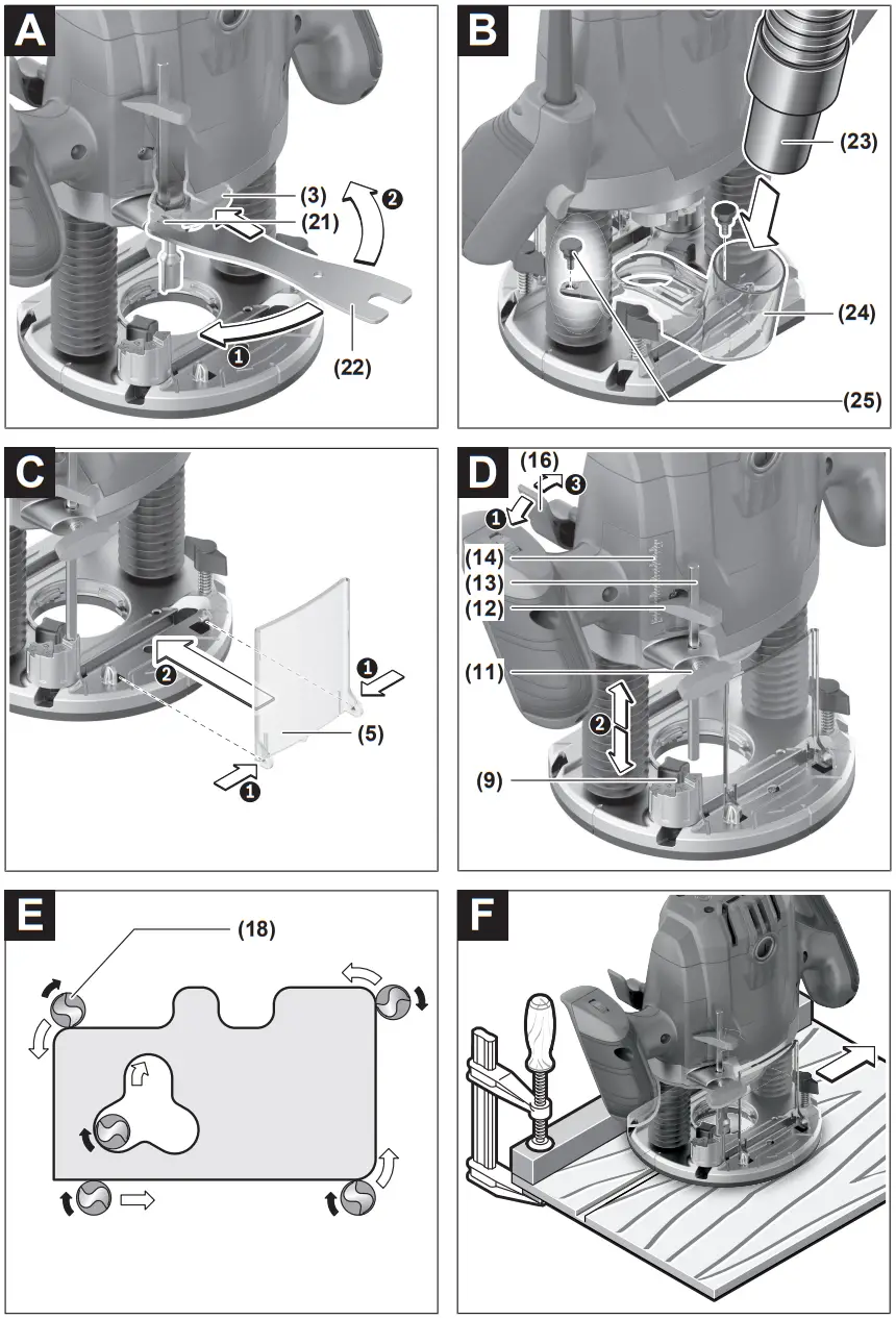 BOSCH GOF 130 Professional Heavy Router Machine - fig2