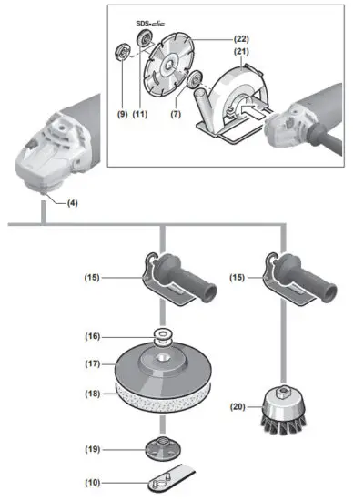 BOSCH GWS 2200 Professional Angle Grinder - overview 1