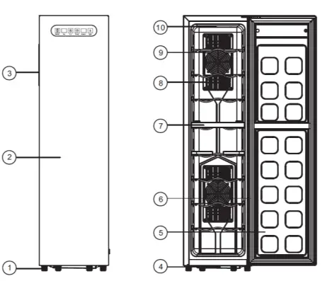 WineEnthusiast 272031803 18-Bottle Dual Zone Wine Cooler-fig2