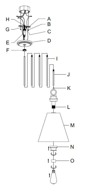 HUNTER-19436-Klein-1-Light-Glass-Pendant-6-incht-fig-1