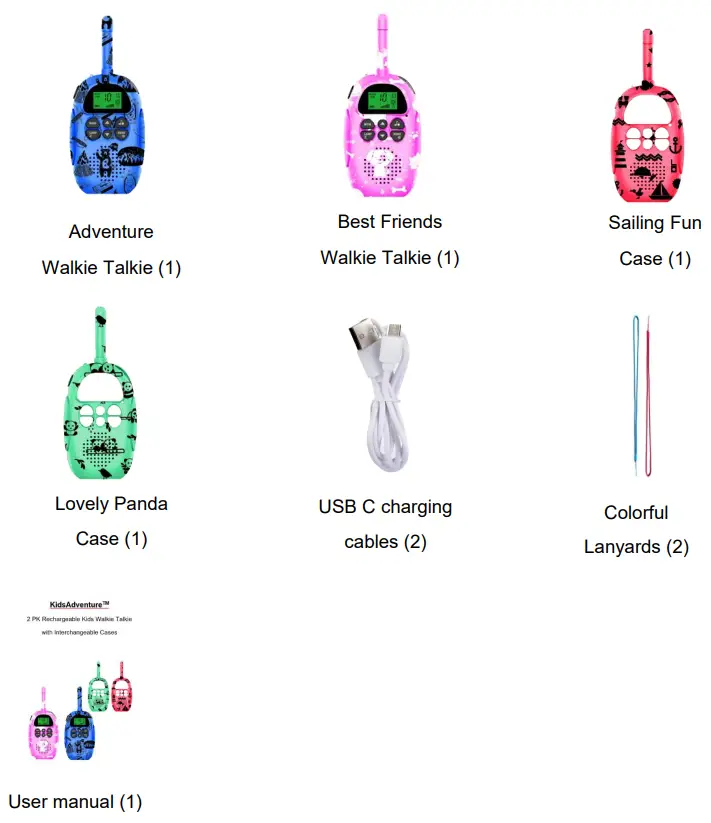 Anj DJ02 Rechargeable Kids Walkie Talkie - The Package