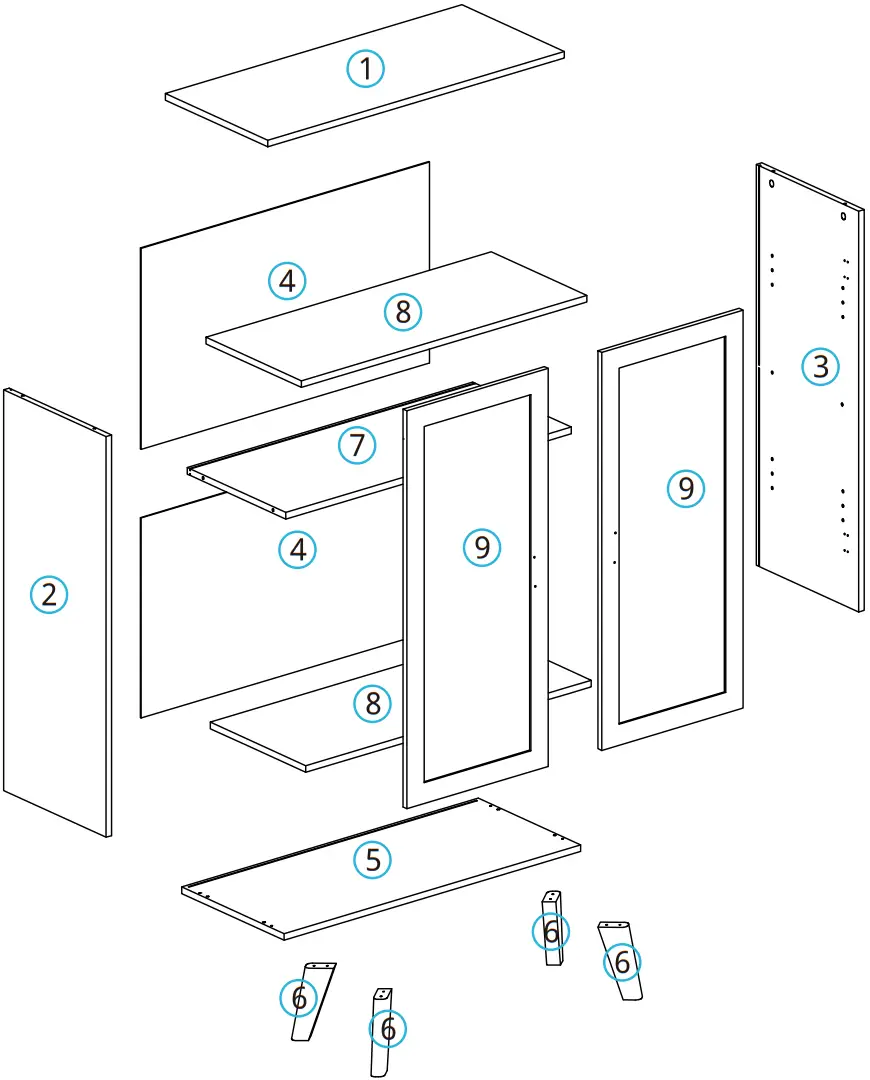 Anmytek H0030 Rattan Two Door Storage Cabinet A01