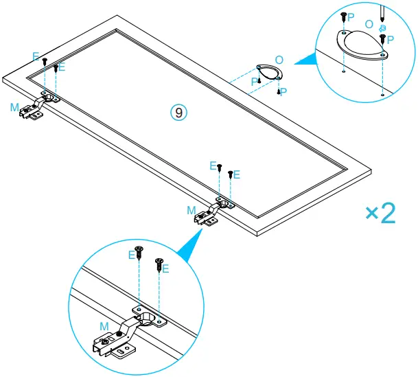 Anmytek Rattan Two Door Storage Cabinet Step 11B