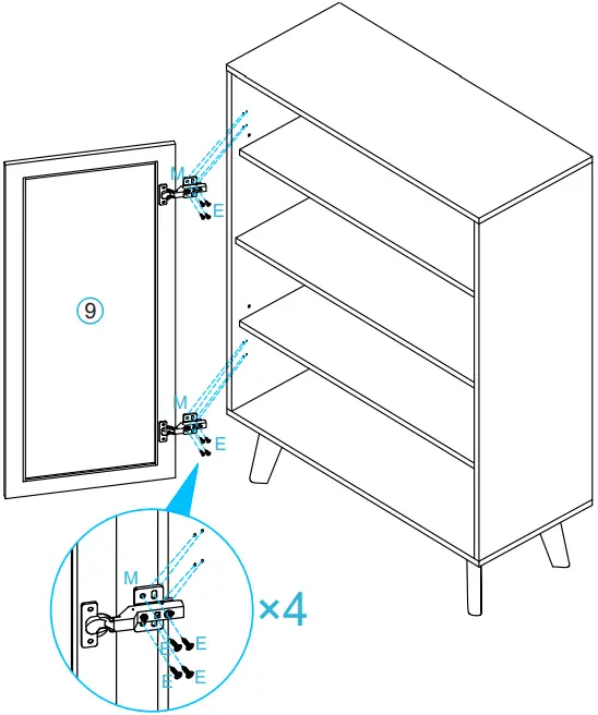 Anmytek Rattan Two Door Storage Cabinet Step 12B