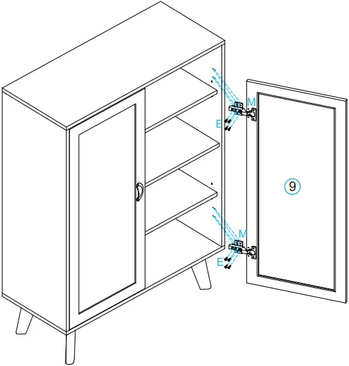 Anmytek Rattan Two Door Storage Cabinet Step 13B