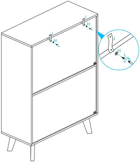 Anmytek Rattan Two Door Storage Cabinet Step 14H