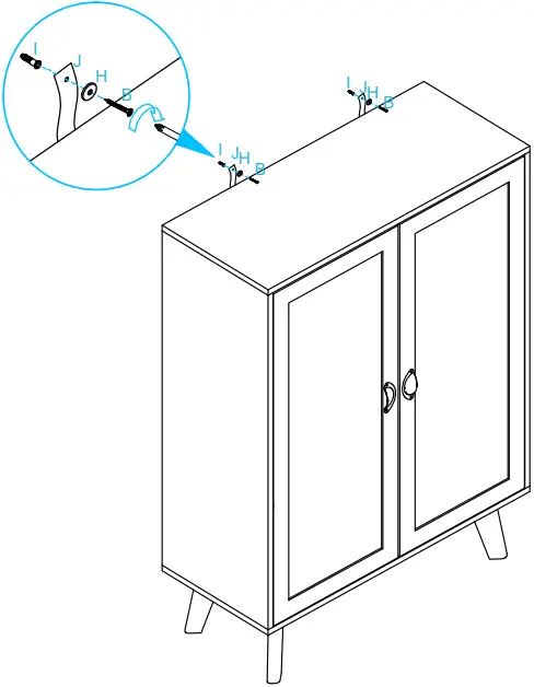 Anmytek Rattan Two Door Storage Cabinet Step 15B