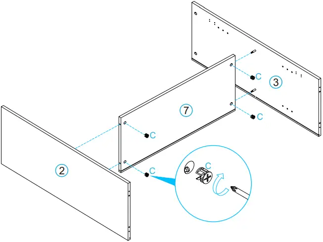 Anmytek Rattan Two Door Storage Cabinet Step 2B