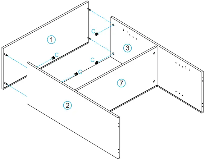 Anmytek Rattan Two Door Storage Cabinet Step 4