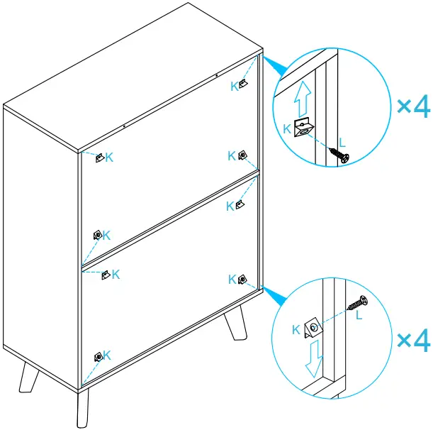 Anmytek Rattan Two Door Storage Cabinet Step 9B